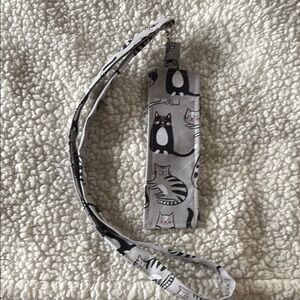 Great Teacher gifts ! Cat Print Gray Lanyard/pen Holder, Purfect for a teacher 😊